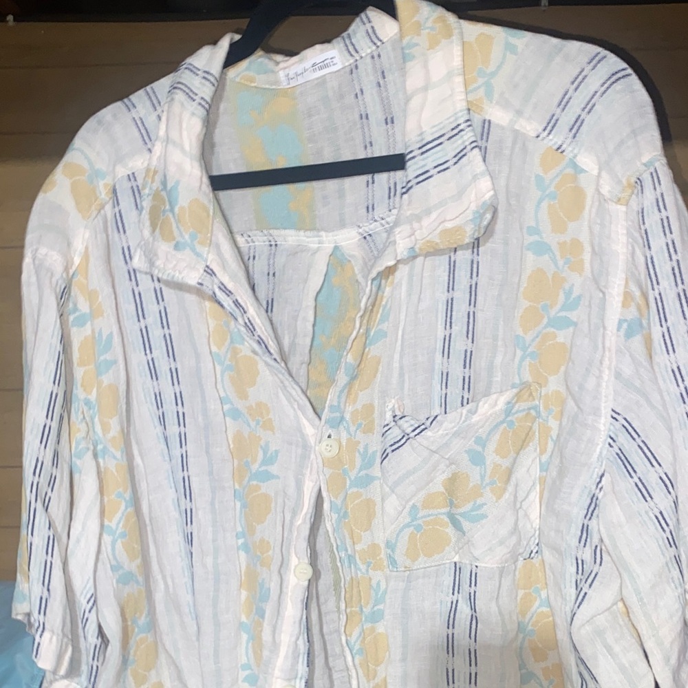 CP Shades FREE peoples Multicolor Patterned Shirt  wrinkled